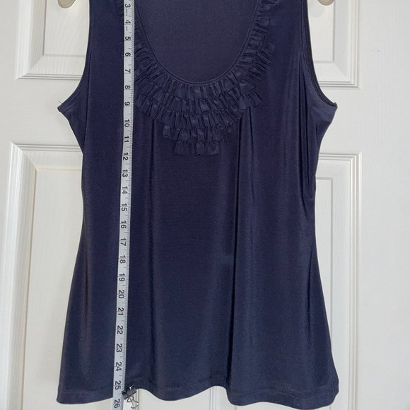 Dressy Tank Top with Neckline Ruffle Detail - Picture 2 of 7